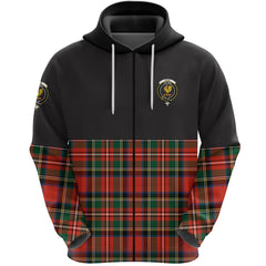 Lyle Clan Half Of Tartan Zipper Hoodie