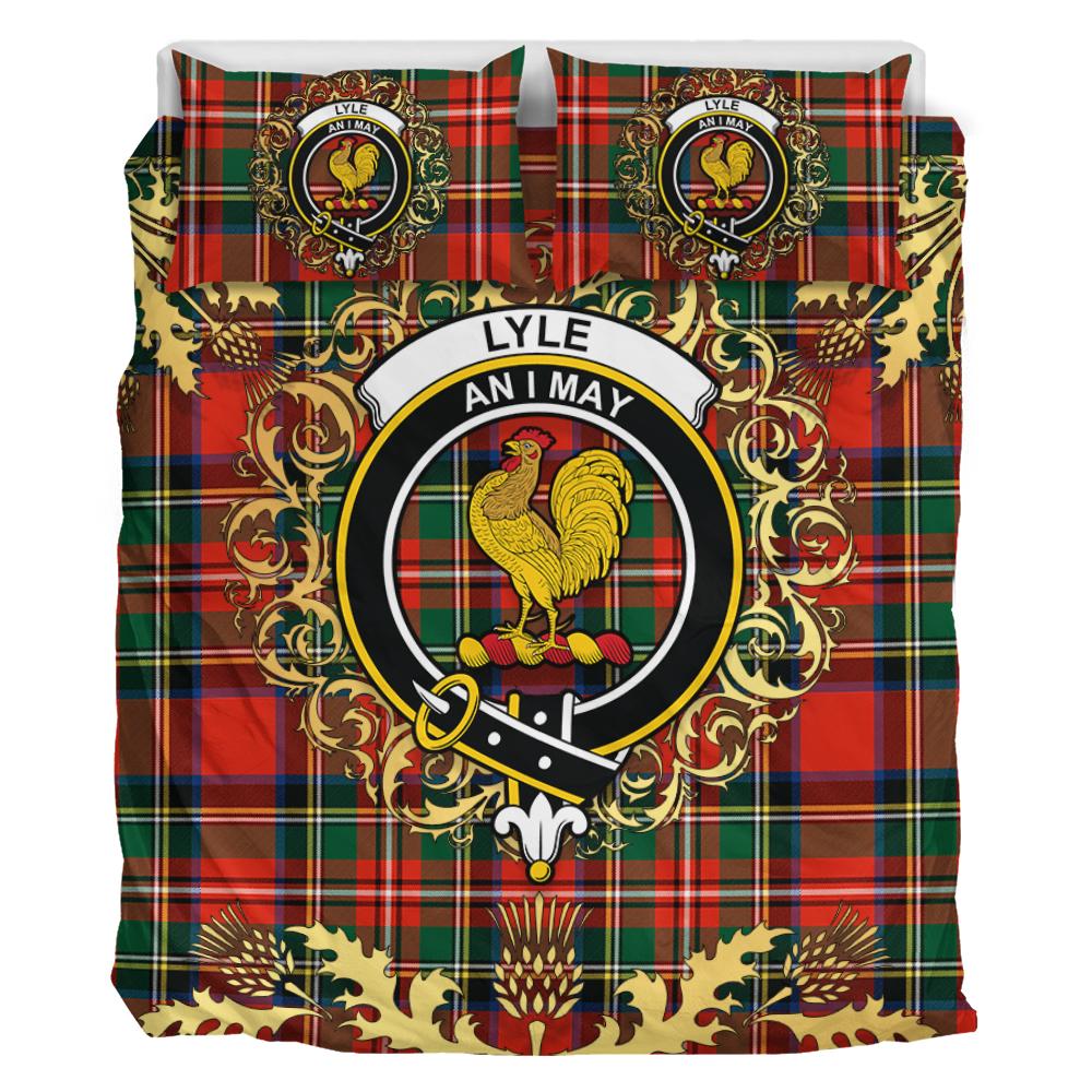 Lyle Tartan Crest Bedding Set - Golden Thistle Style