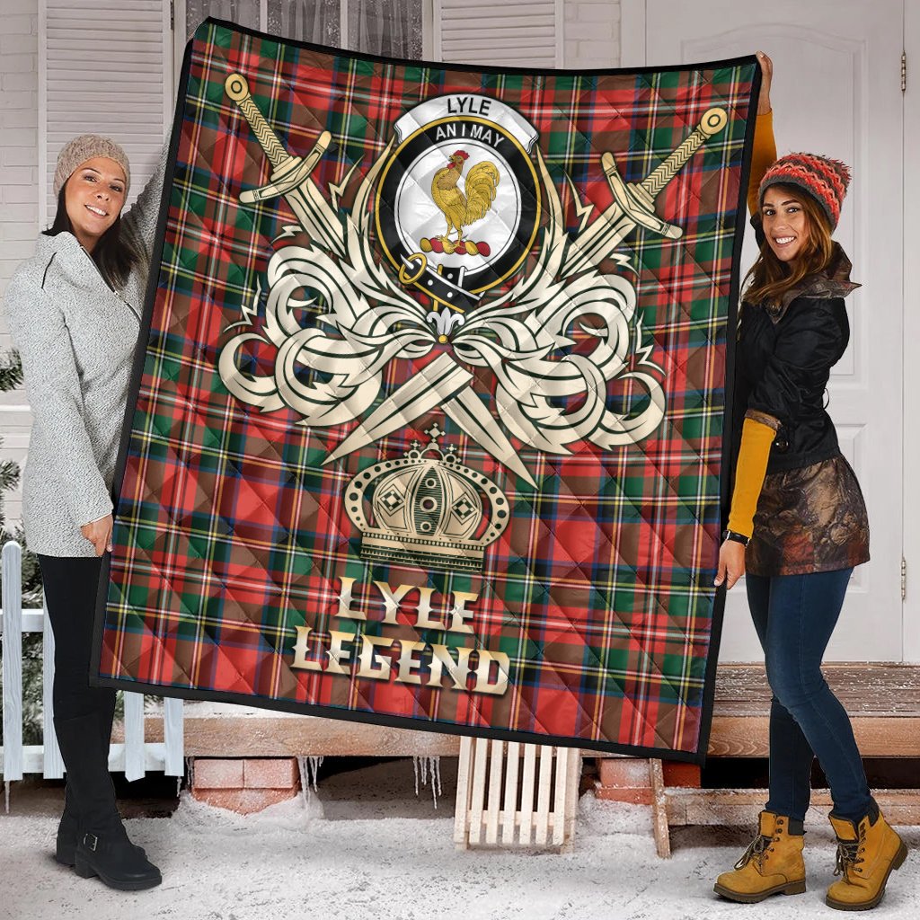 Lyle Tartan Crest Legend Gold Royal Premium Quilt