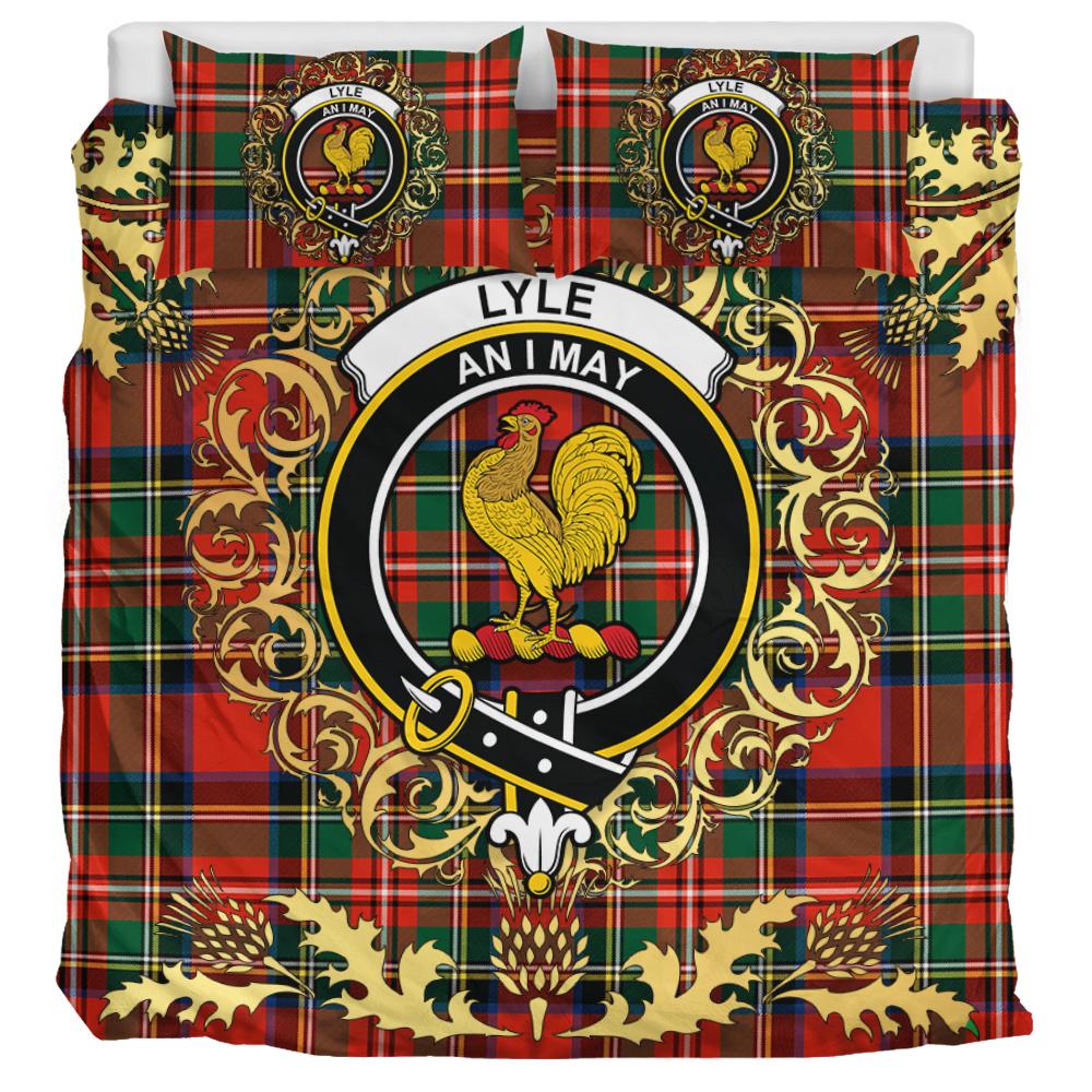 Lyle Tartan Crest Bedding Set - Golden Thistle Style