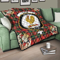 Lyle Tartan Crest Premium Quilt - Gold Thistle Style