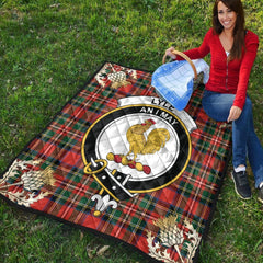 Lyle Tartan Crest Premium Quilt - Gold Thistle Style