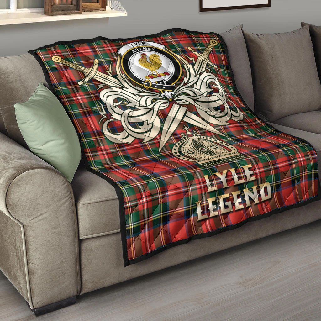 Lyle Tartan Crest Legend Gold Royal Premium Quilt