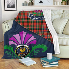 Lyle Tartan Crest Premium Blanket - Thistle Style