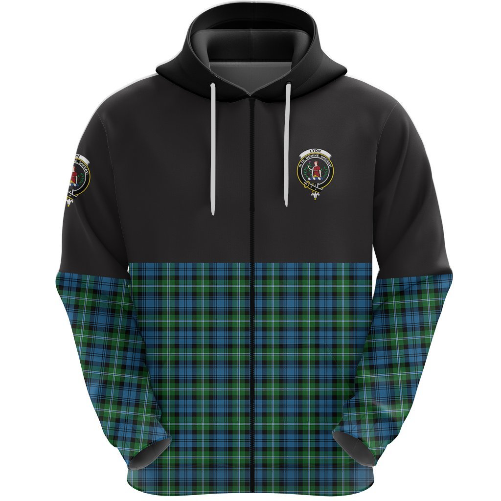 Lyon Clan Half Of Tartan Zipper Hoodie