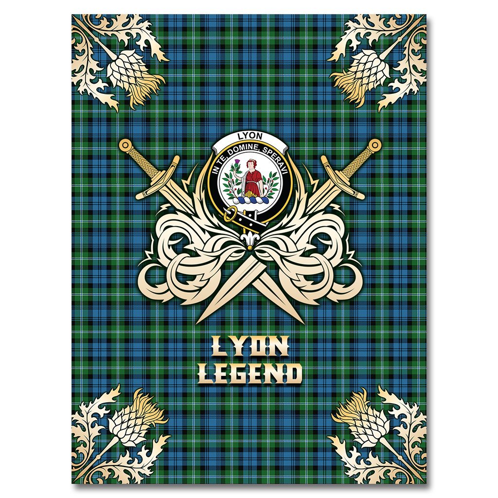 Lyon Tartan Gold Courage Symbol Blanket