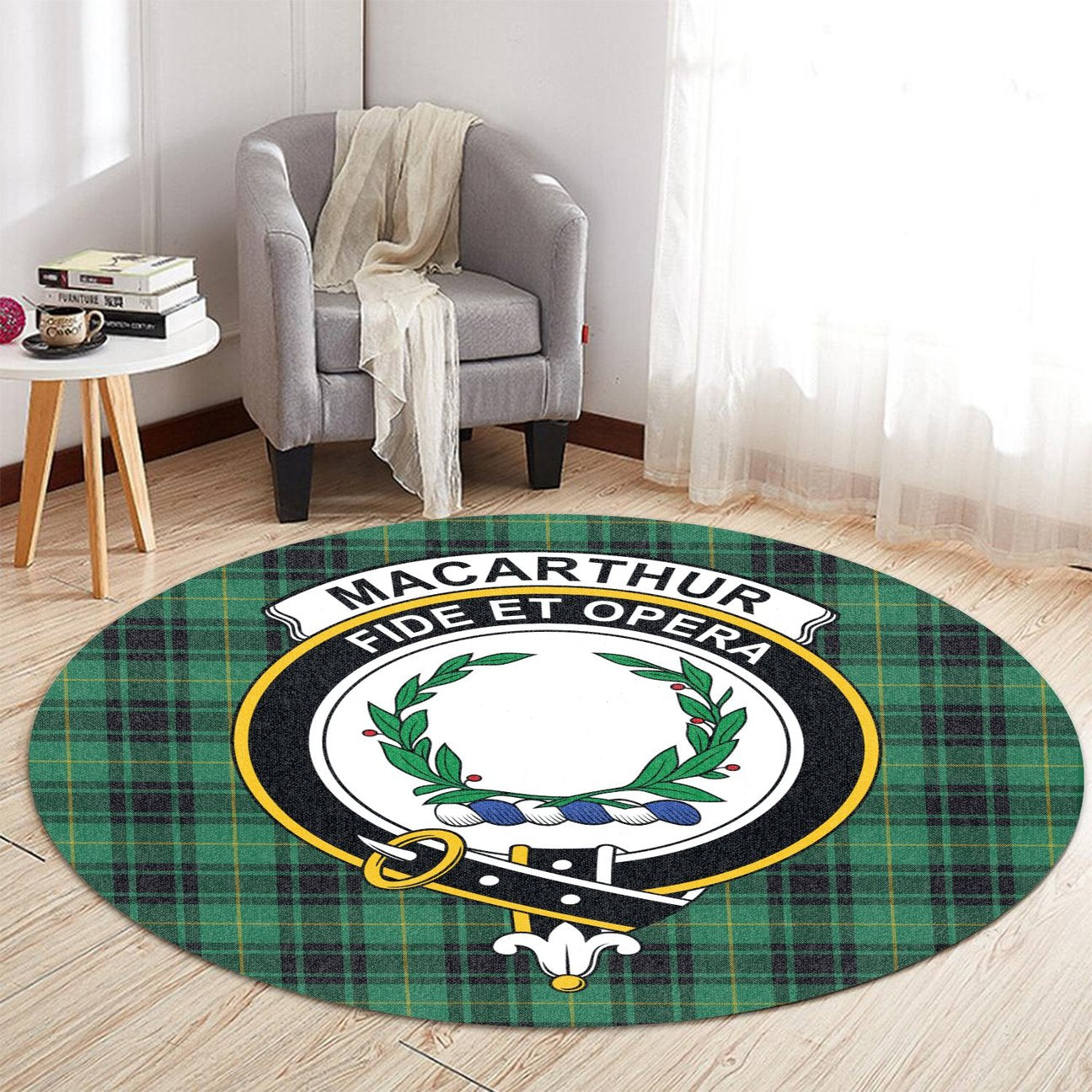 MacArthur Ancient Tartan Crest Round Rug