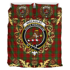 MacAulay Tartan Crest Bedding Set - Golden Thistle Style
