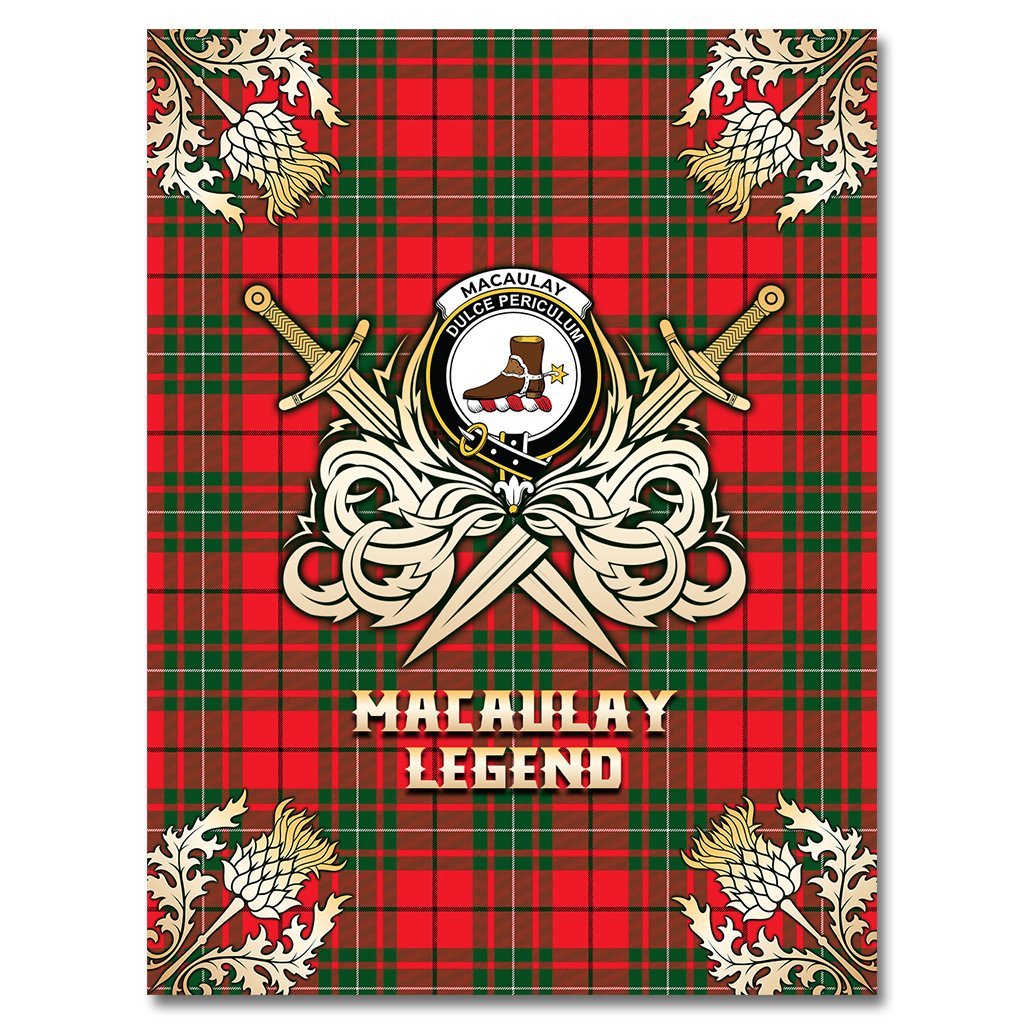 MacAulay Modern Tartan Gold Courage Symbol Blanket