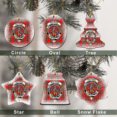 MacBain Tartan Christmas Ceramic Ornament - Snow Style