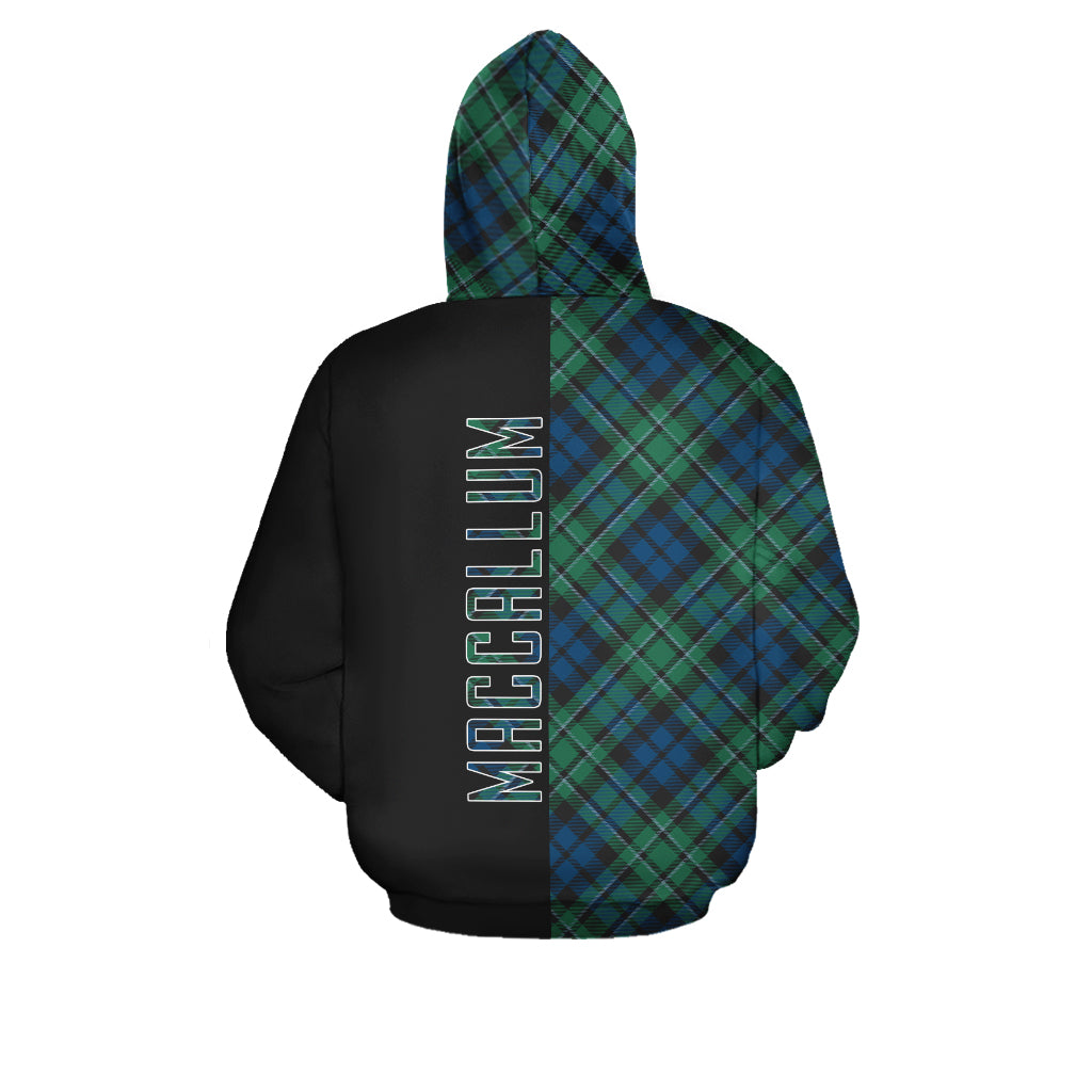 MacCallum Ancient Tartan Hoodie Half of Me - Cross Style