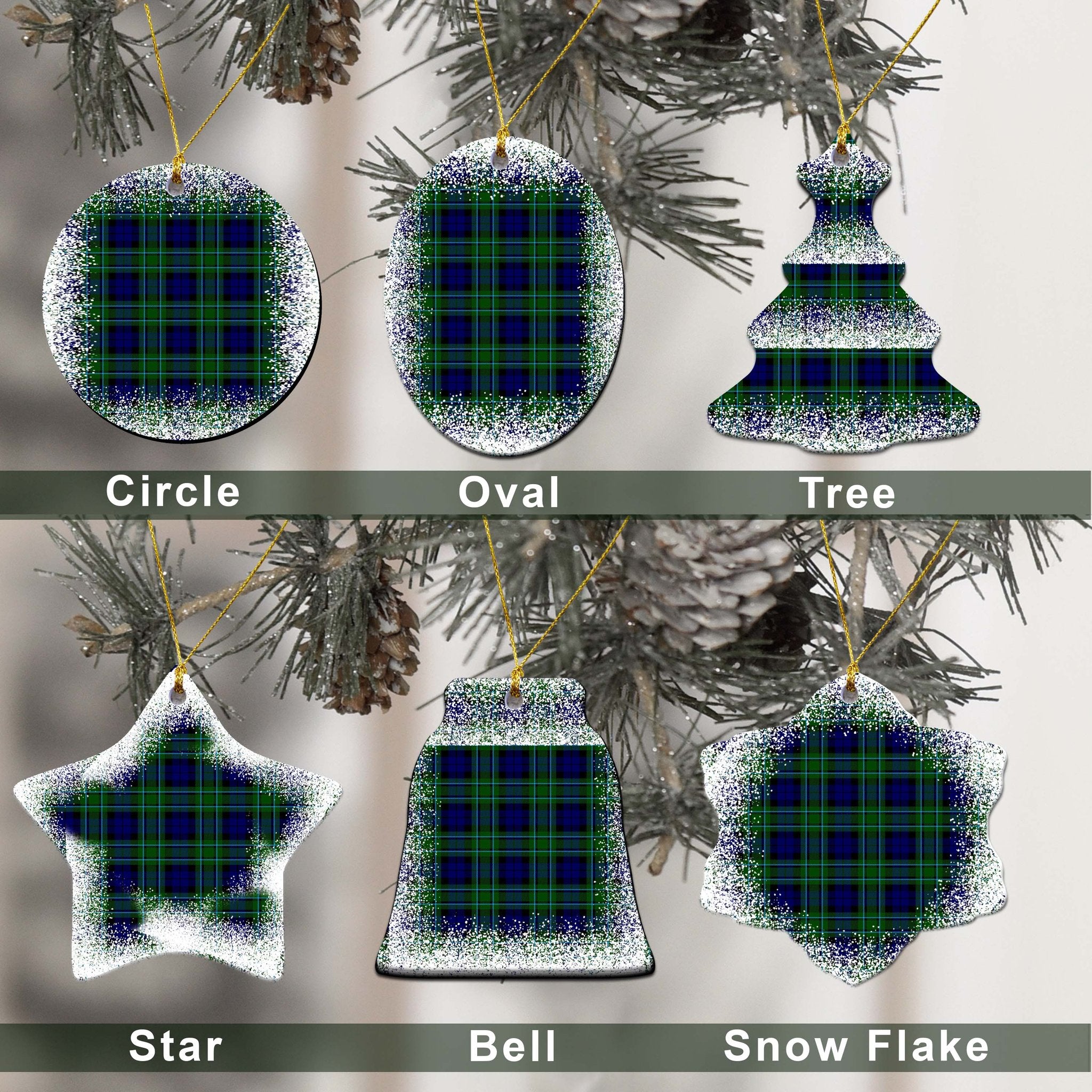 MacCallum Tartan Christmas Ceramic Ornament - Snow Style