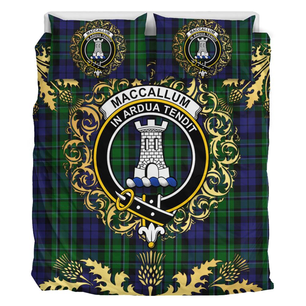 MacCallum Tartan Crest Bedding Set - Golden Thistle Style