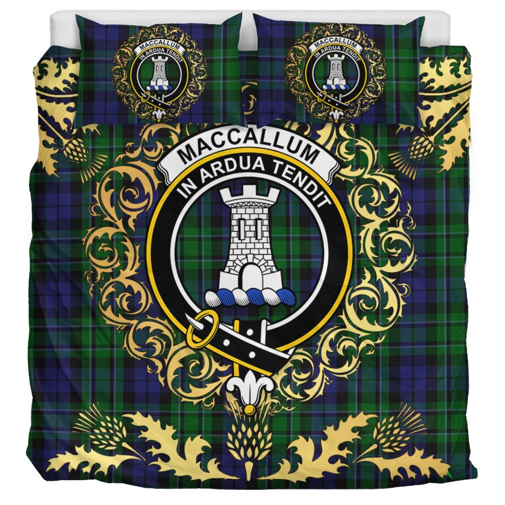 MacCallum Tartan Crest Bedding Set - Golden Thistle Style