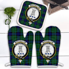 MacCallum Modern Tartan Crest Oven Mitt And Pot Holder (2 Oven Mitts + 1 Pot Holder)