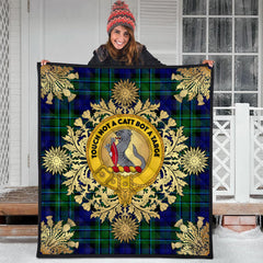 MacCallum Modern Tartan Crest Premium Quilt - Gold Thistle Style