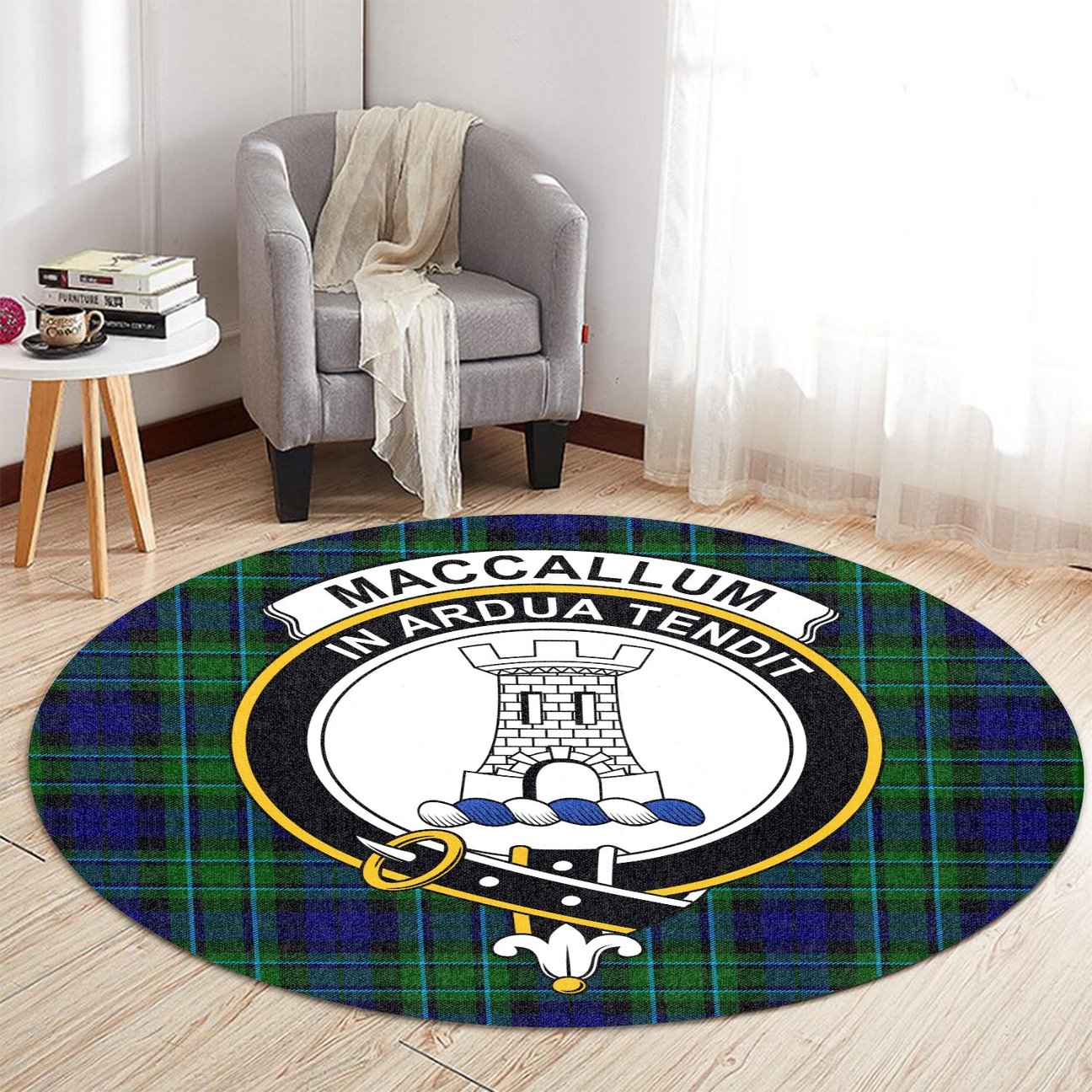 MacCallum Modern Tartan Crest Round Rug