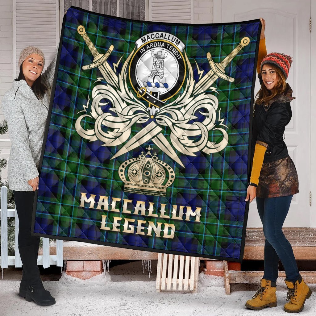 MacCallum Modern Tartan Crest Legend Gold Royal Premium Quilt