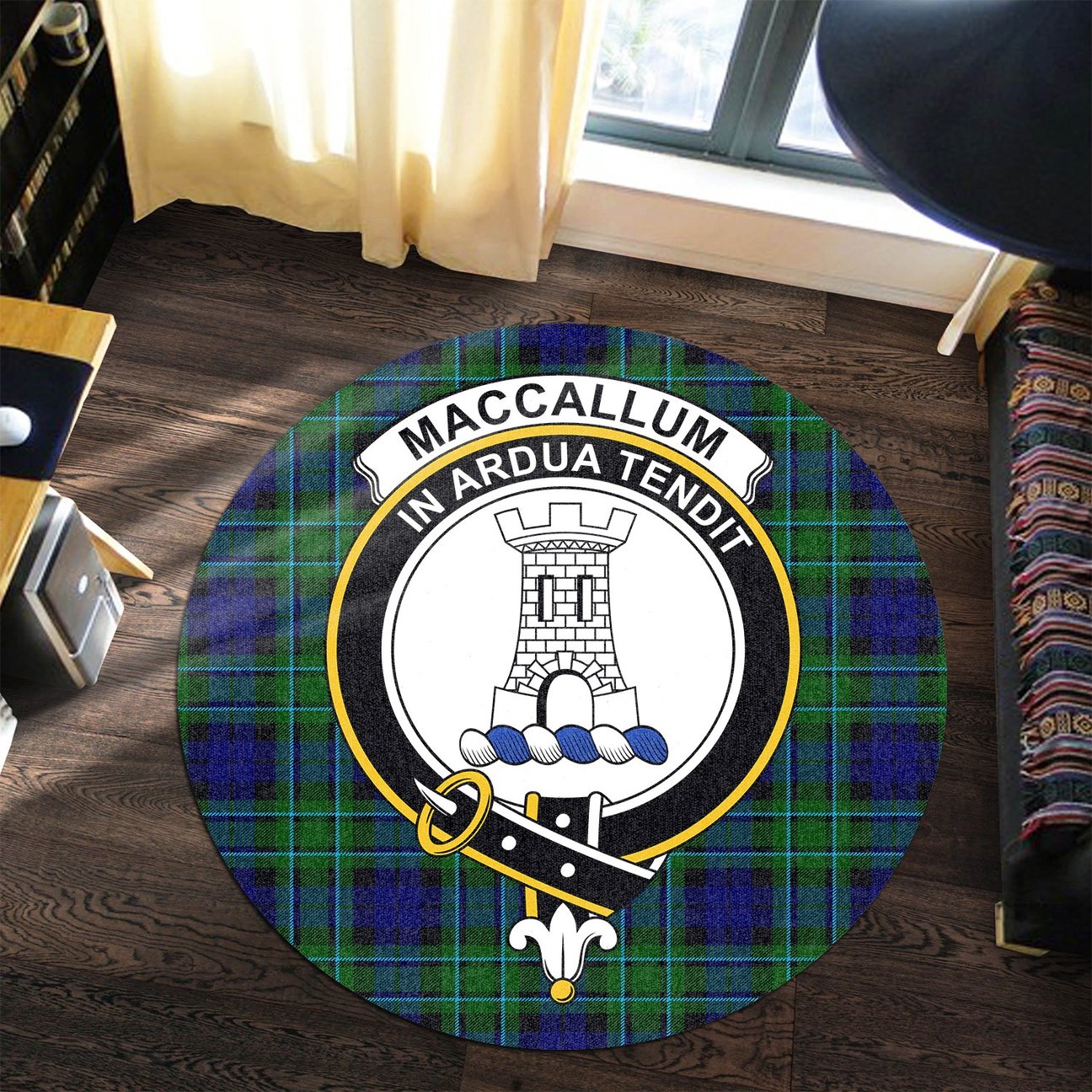 MacCallum Modern Tartan Crest Round Rug