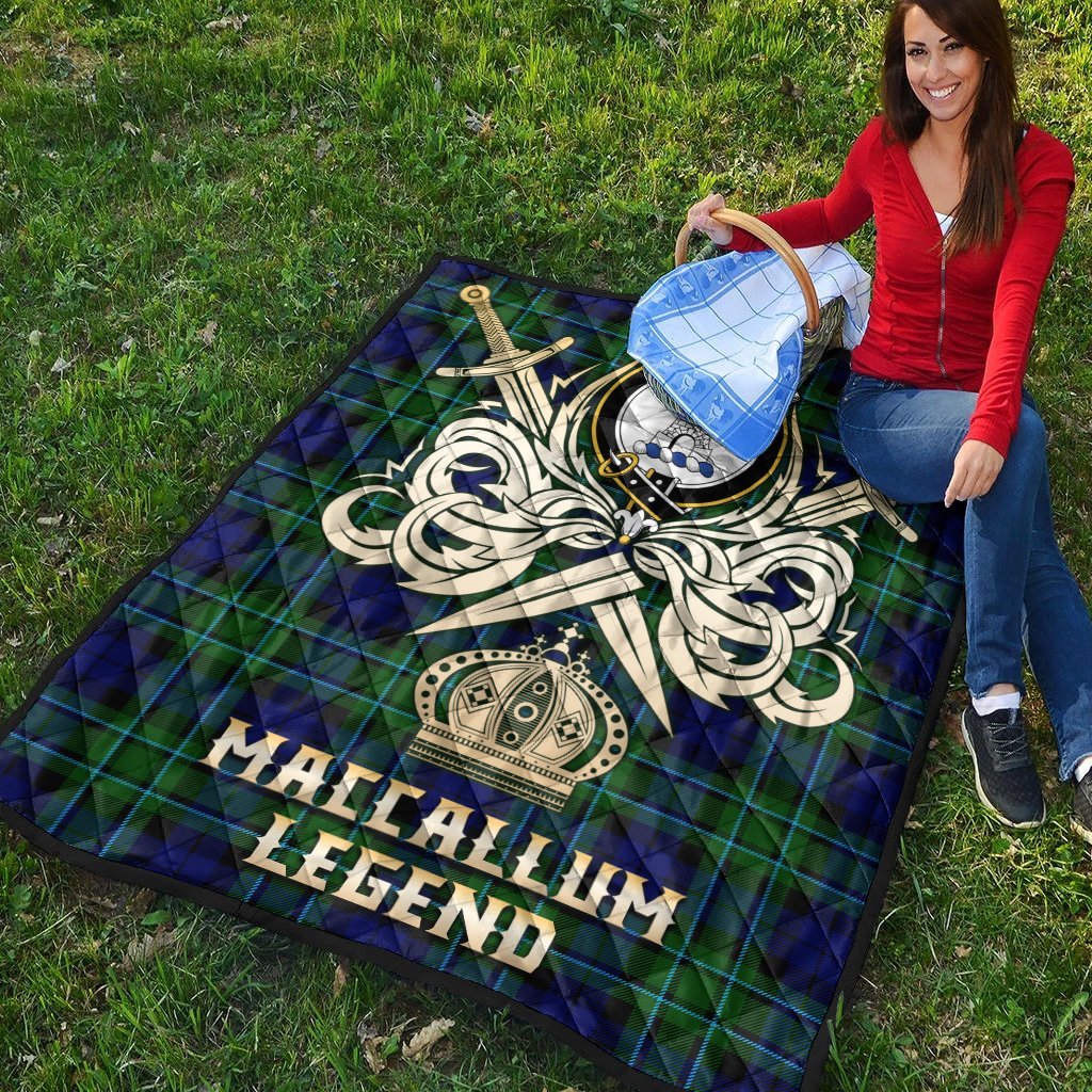 MacCallum Modern Tartan Crest Legend Gold Royal Premium Quilt