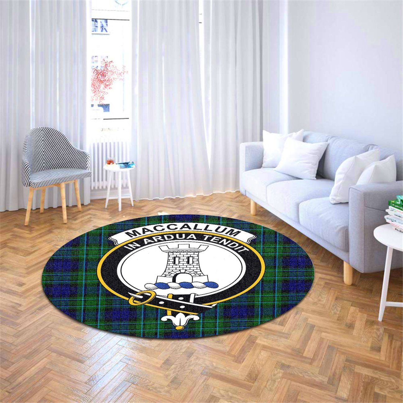 MacCallum Modern Tartan Crest Round Rug