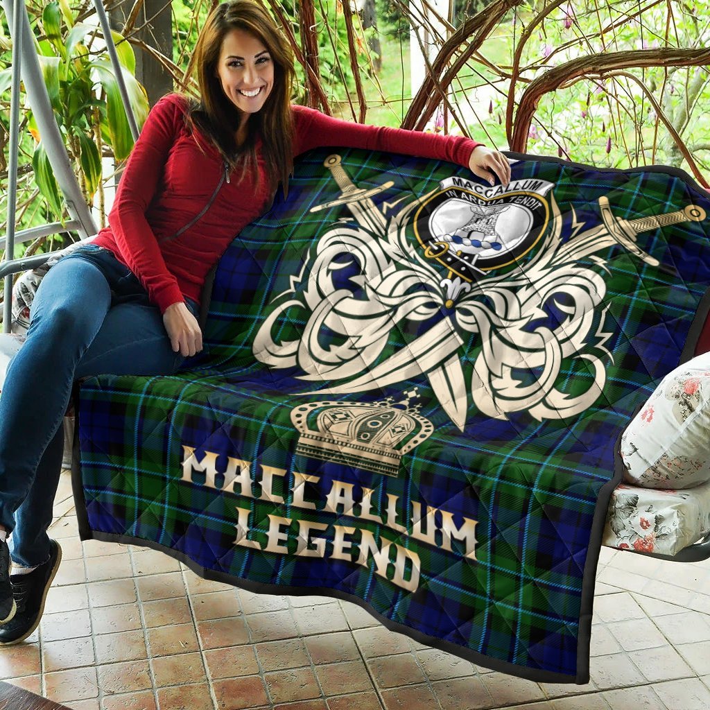 MacCallum Modern Tartan Crest Legend Gold Royal Premium Quilt