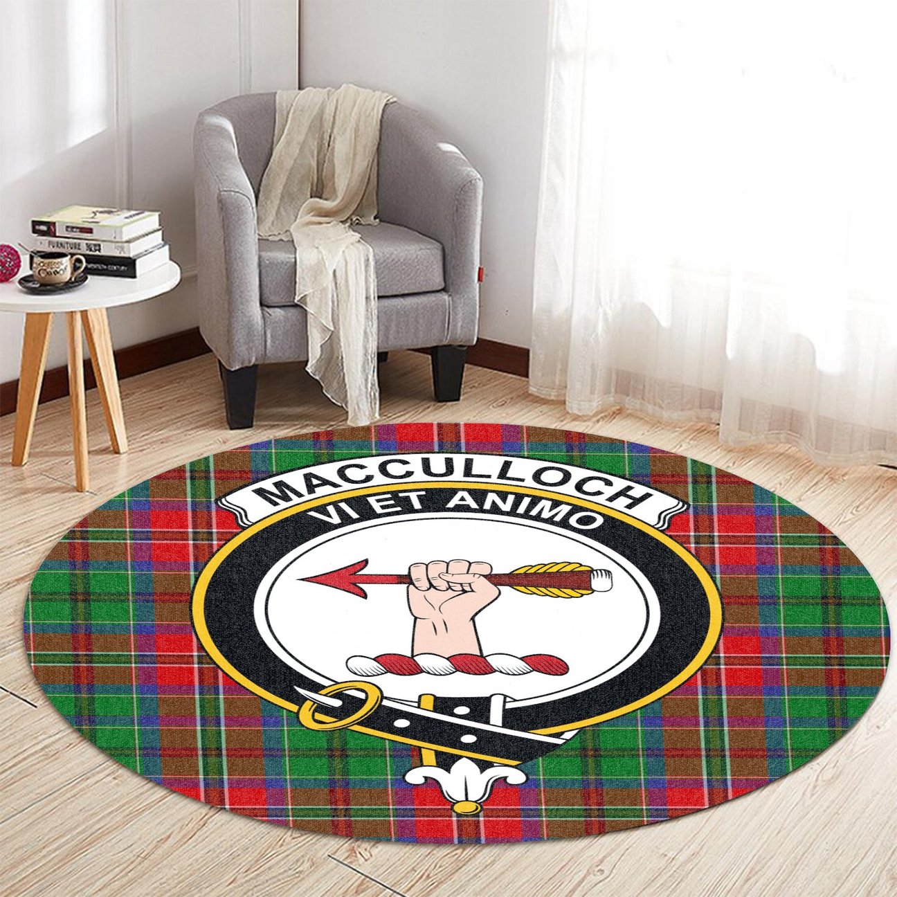 MacCulloch Tartan Crest Round Rug