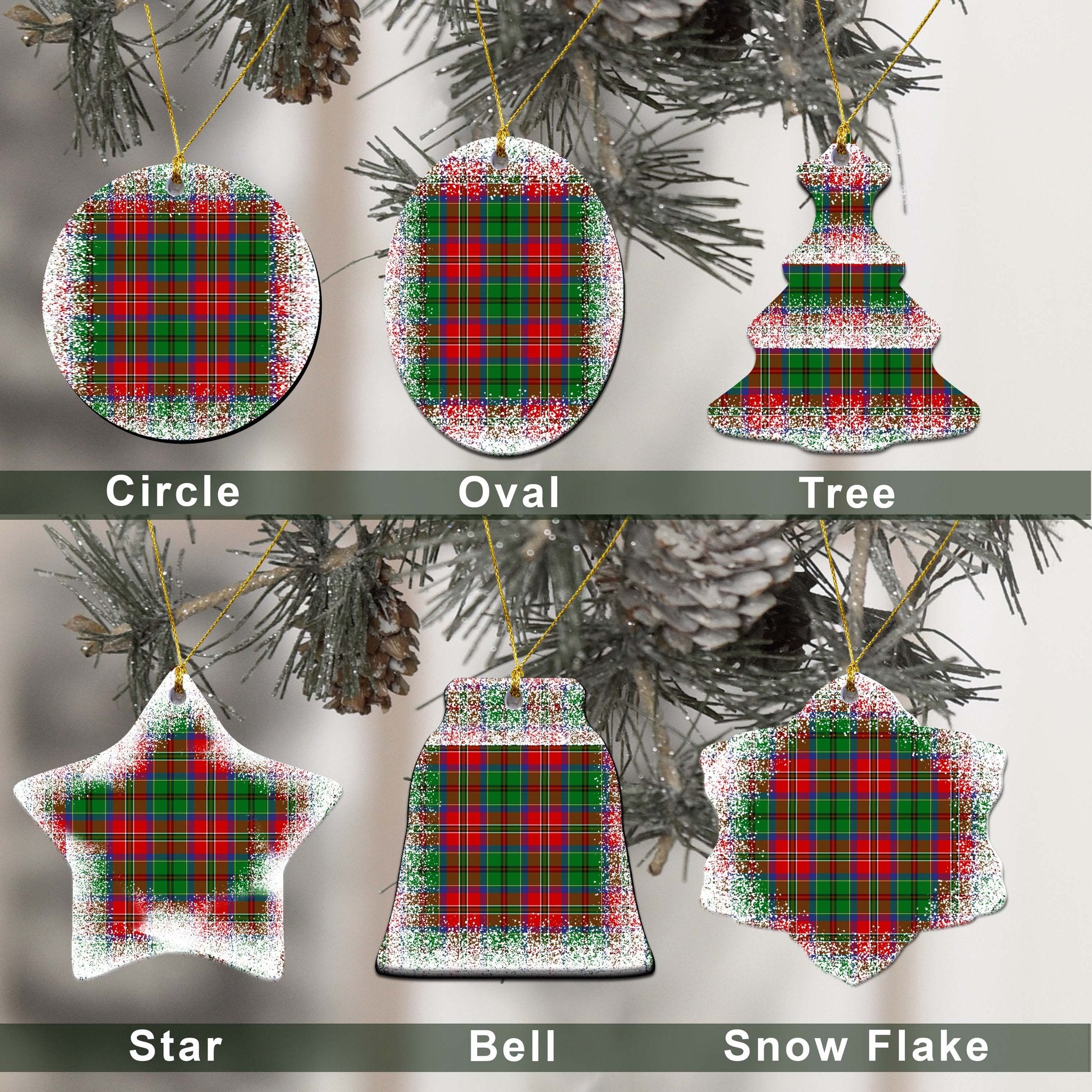 MacCulloch (McCulloch) Tartan Christmas Ceramic Ornament - Snow Style