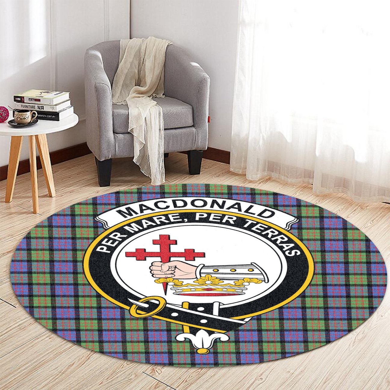 MacDonald Ancient Tartan Crest Round Rug