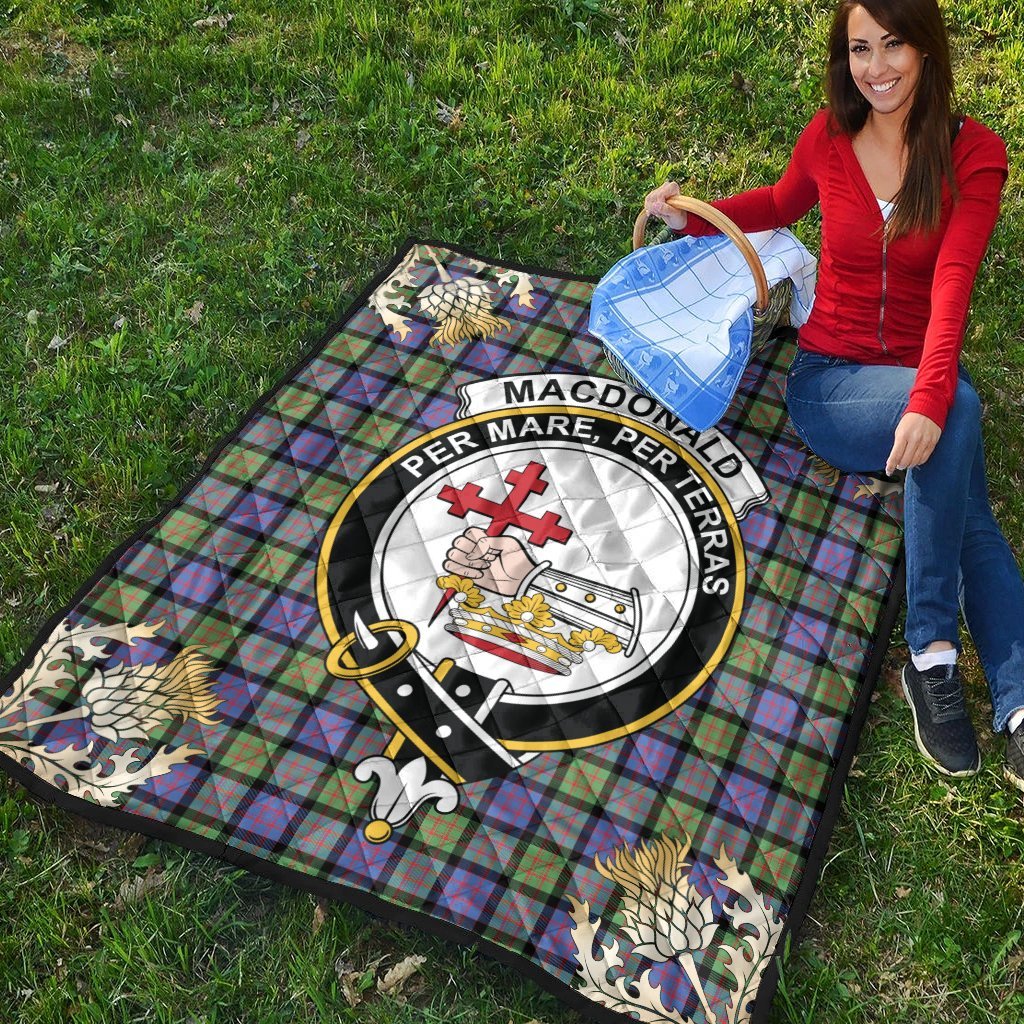 MacDonald Ancient Tartan Crest Premium Quilt - Gold Thistle Style