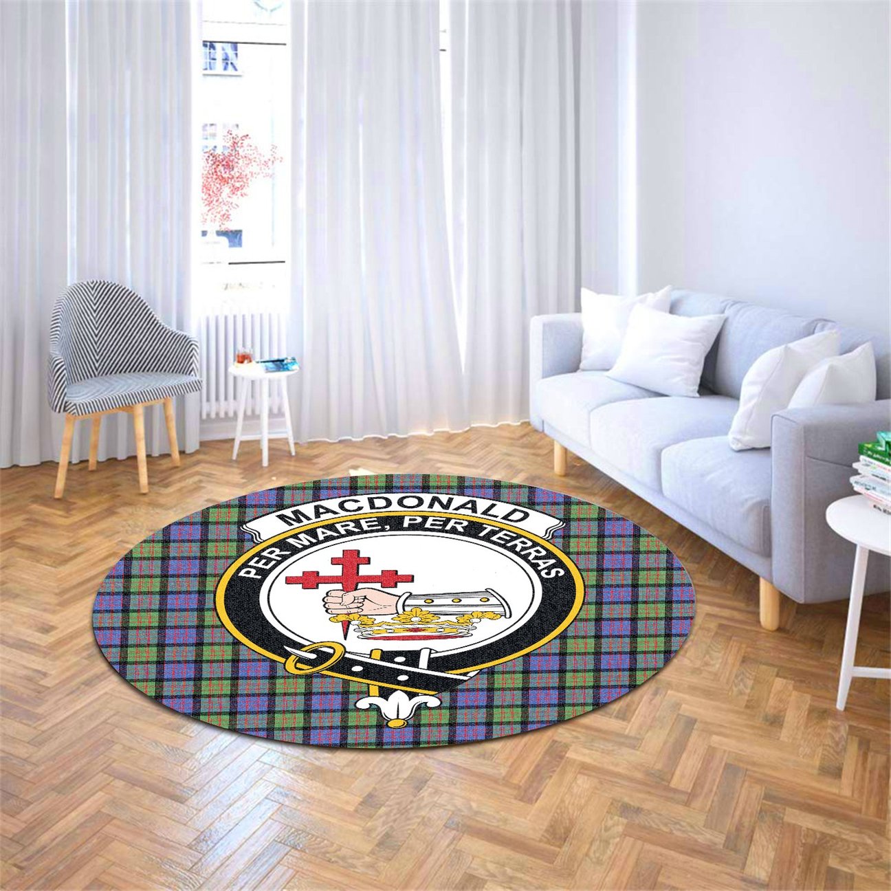 MacDonald Ancient Tartan Crest Round Rug