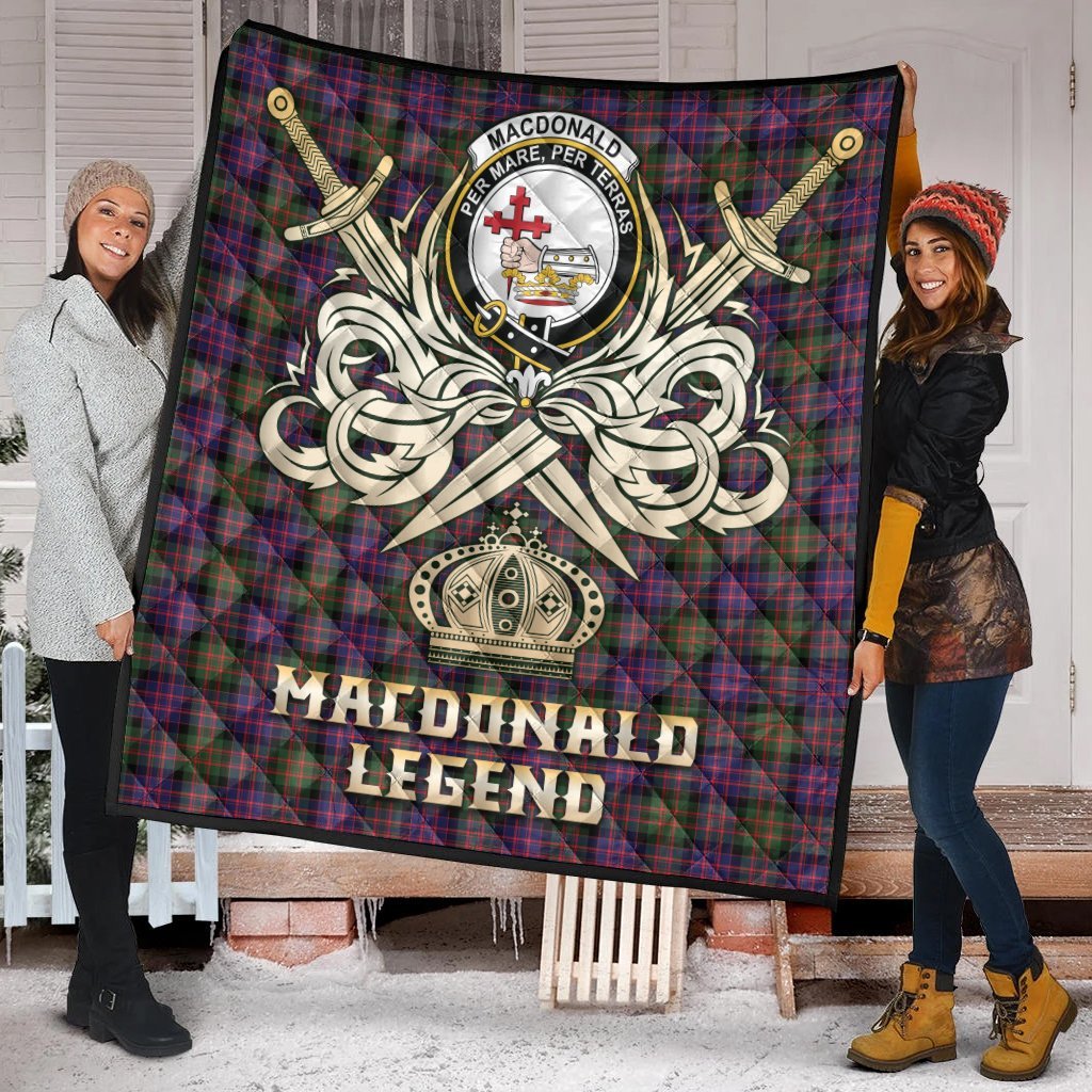 MacDonald Modern Tartan Crest Legend Gold Royal Premium Quilt