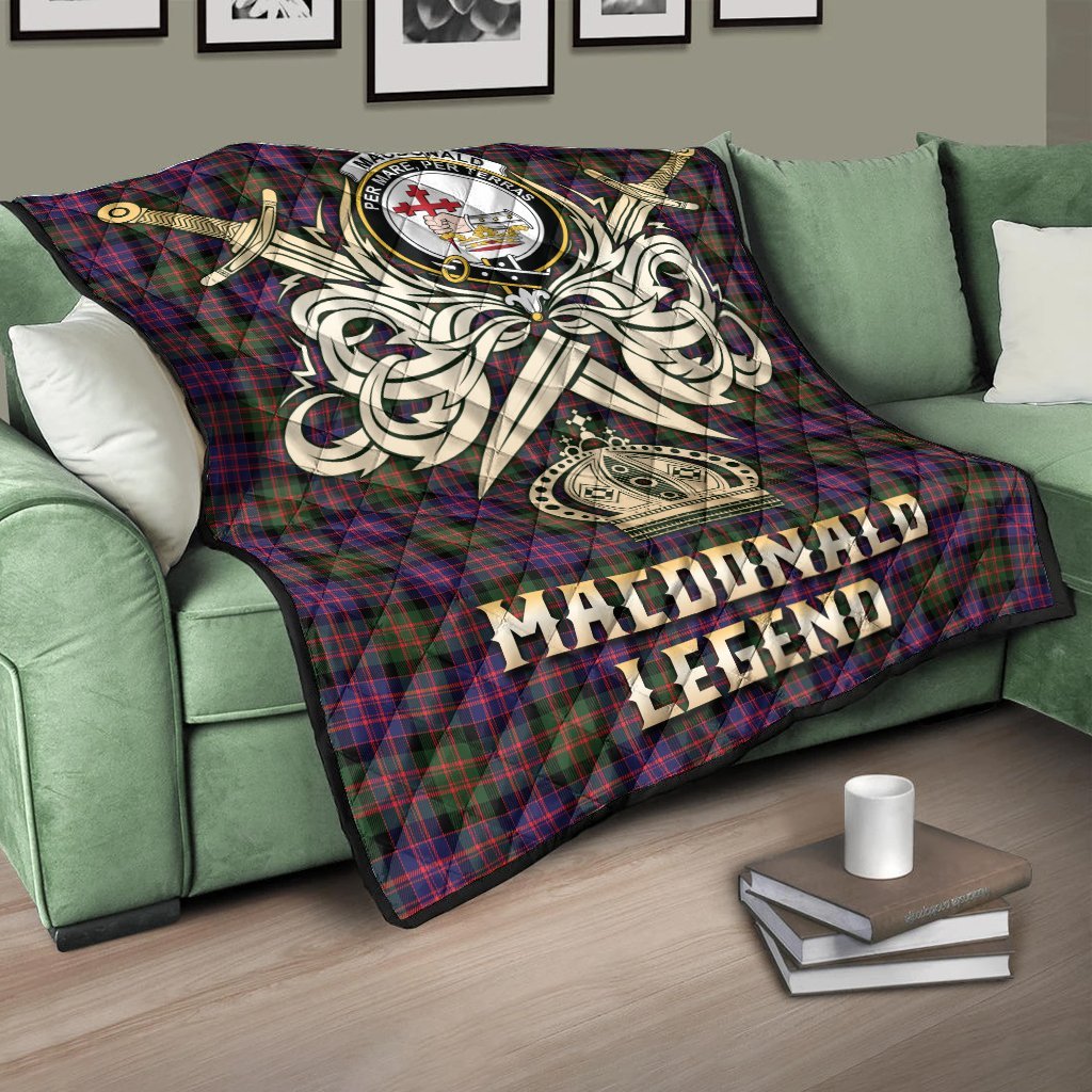 MacDonald Modern Tartan Crest Legend Gold Royal Premium Quilt