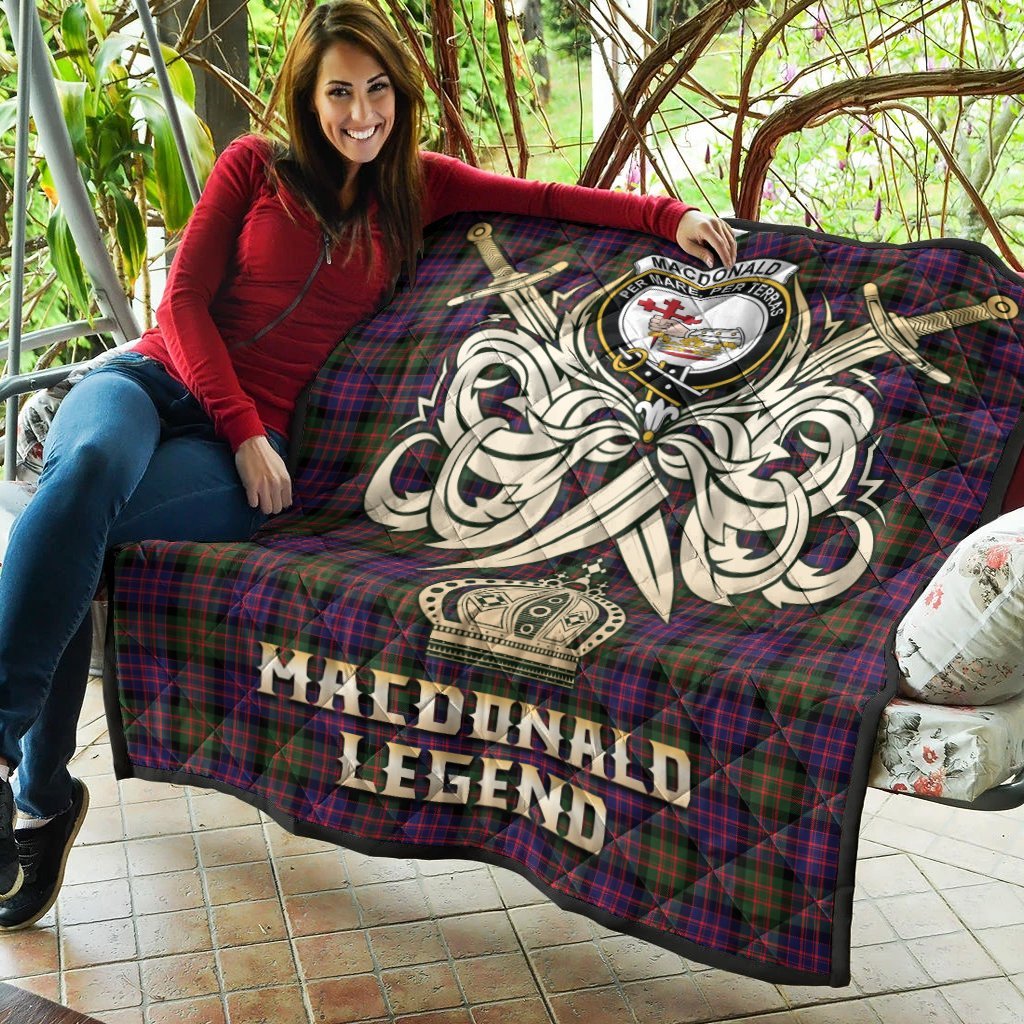 MacDonald Modern Tartan Crest Legend Gold Royal Premium Quilt