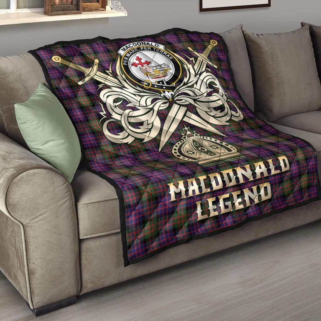 MacDonald Modern Tartan Crest Legend Gold Royal Premium Quilt