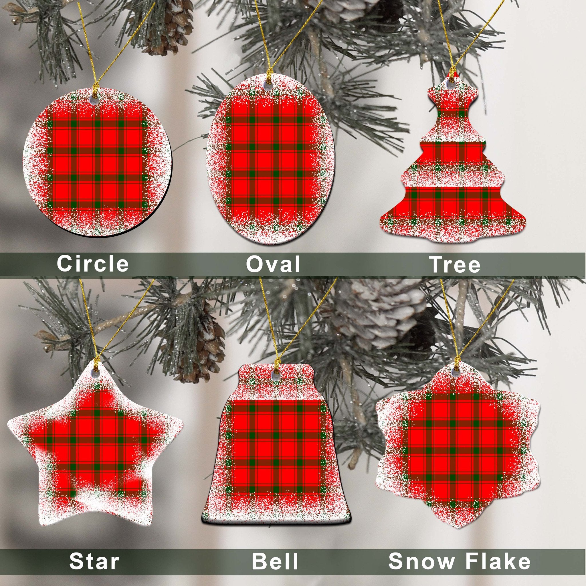 MacDonald (of Sleat) Tartan Christmas Ceramic Ornament - Snow Style