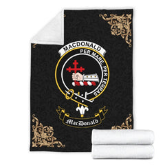 MacDonald (of Sleat) Crest Tartan Premium Blanket Black