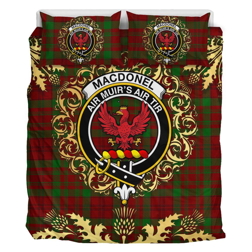 MacDonell of Keppoch 03 Tartan Crest Bedding Set - Golden Thistle Style