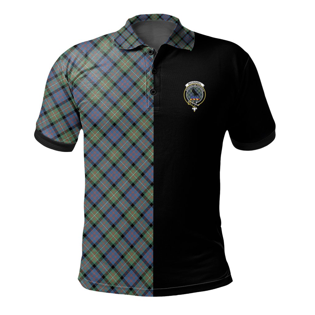 MacDonnell of Glengarry Ancient Tartan Polo Shirt Half of Me - Cross Style