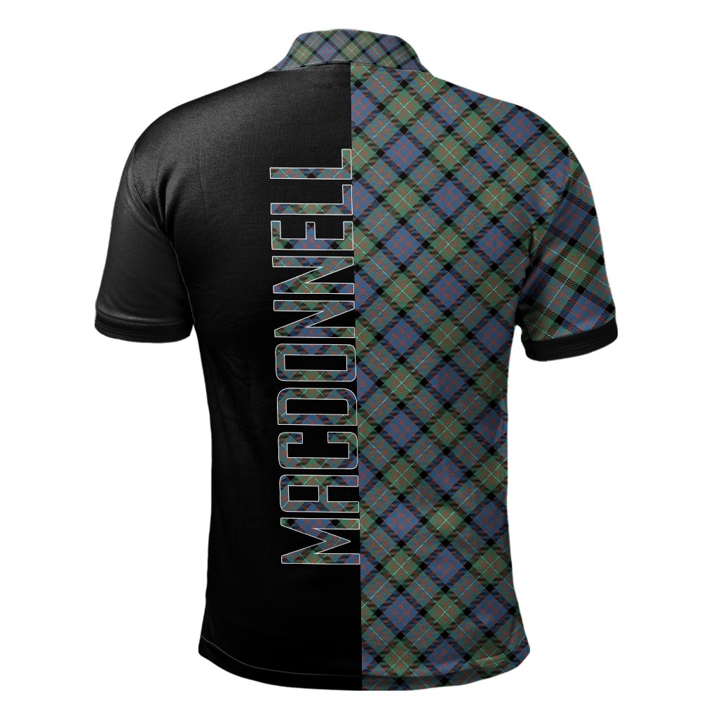 MacDonnell of Glengarry Ancient Tartan Polo Shirt Half of Me - Cross Style