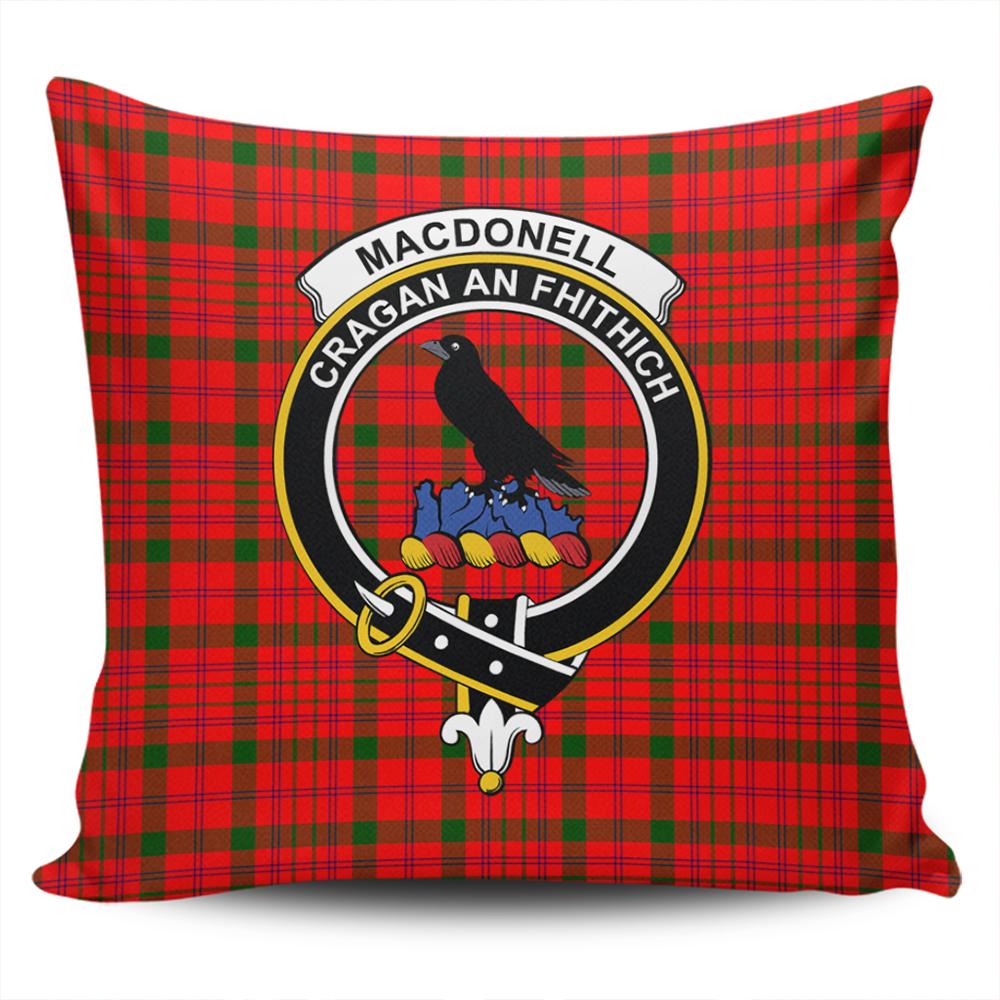 Scottish MacDonnell of Keppoch Modern Tartan Crest Pillow Cover - Tartan Cushion Cover