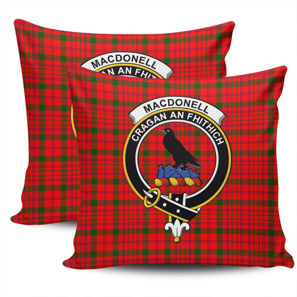 Scottish MacDonnell of Keppoch Modern Tartan Crest Pillow Cover - Tartan Cushion Cover