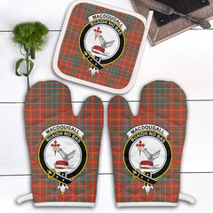 MacDougall Ancient Tartan Crest Oven Mitt And Pot Holder (2 Oven Mitts + 1 Pot Holder)