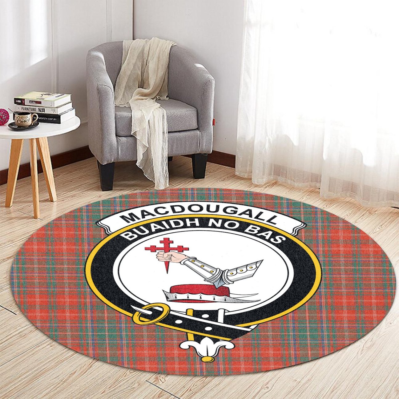 MacDougall Ancient Tartan Crest Round Rug