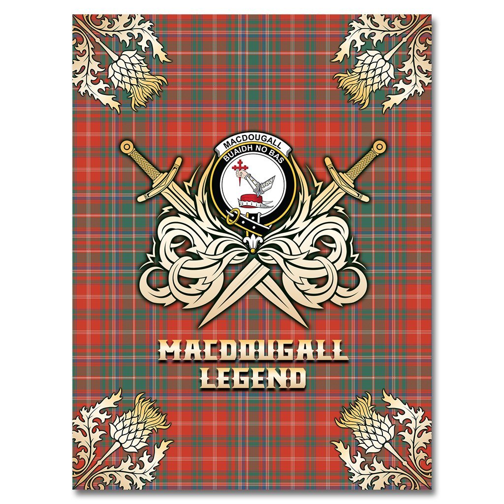 MacDougall Ancient Tartan Gold Courage Symbol Blanket