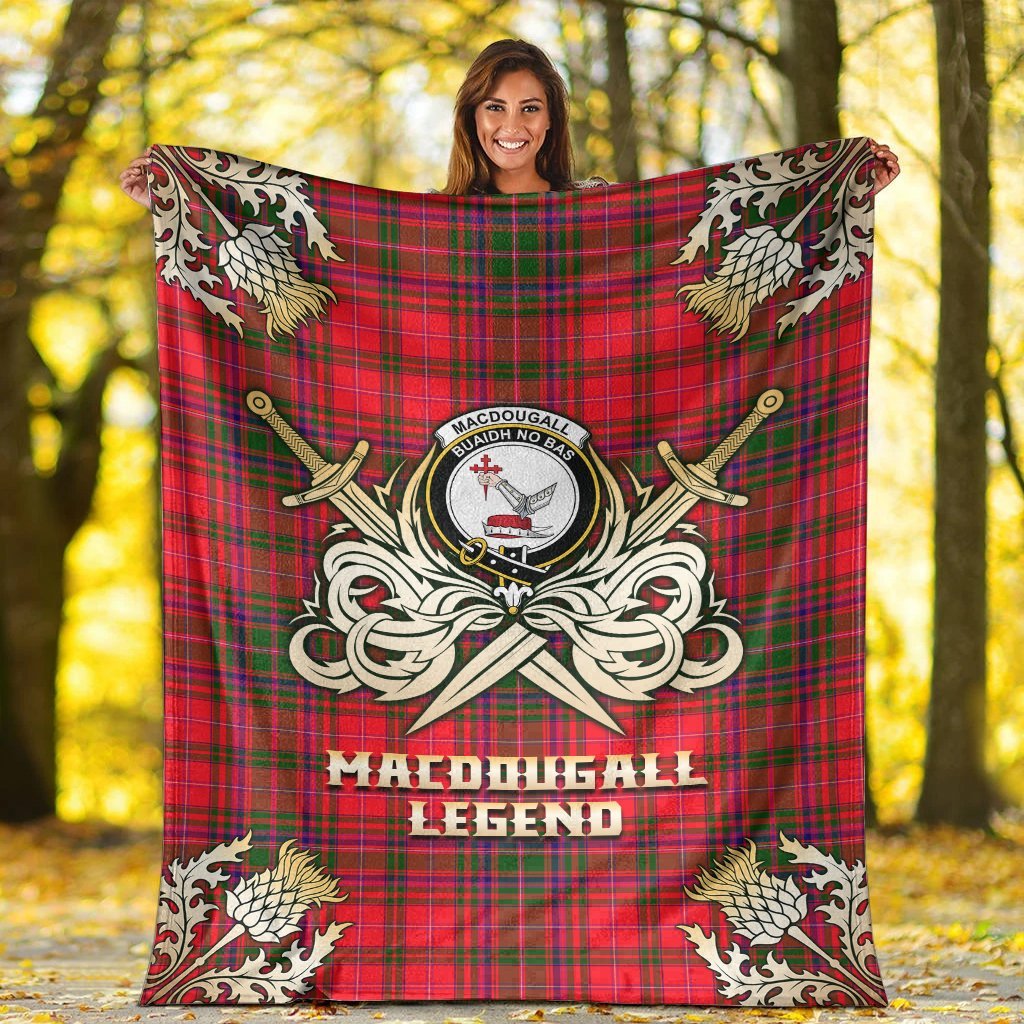 MacDougall Modern Tartan Gold Courage Symbol Blanket