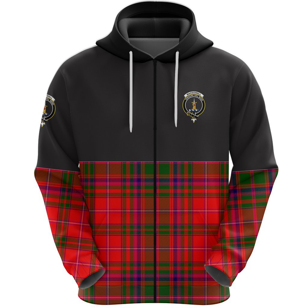 MacDowall Clan Half Of Tartan Zipper Hoodie