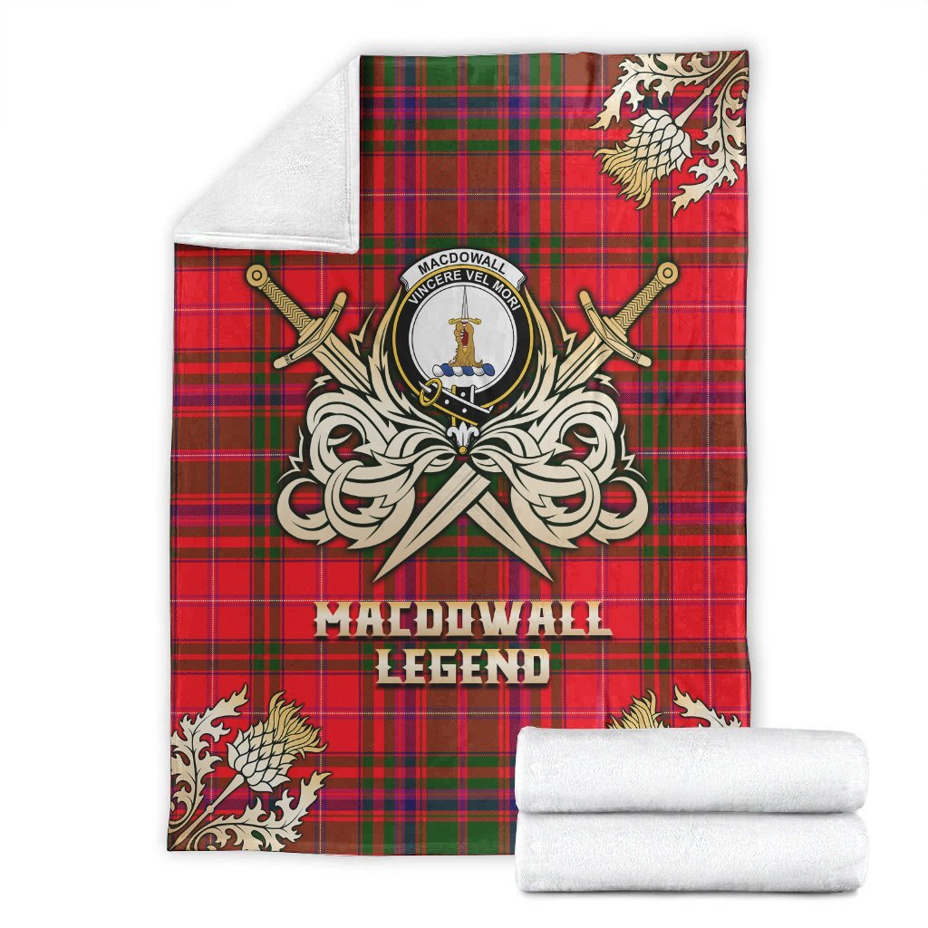 MacDowall Tartan Gold Courage Symbol Blanket