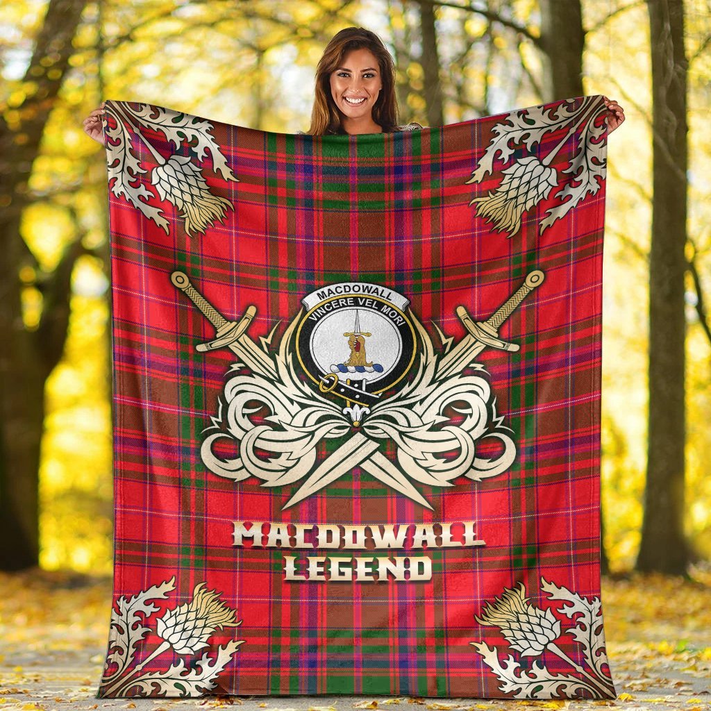 MacDowall Tartan Gold Courage Symbol Blanket