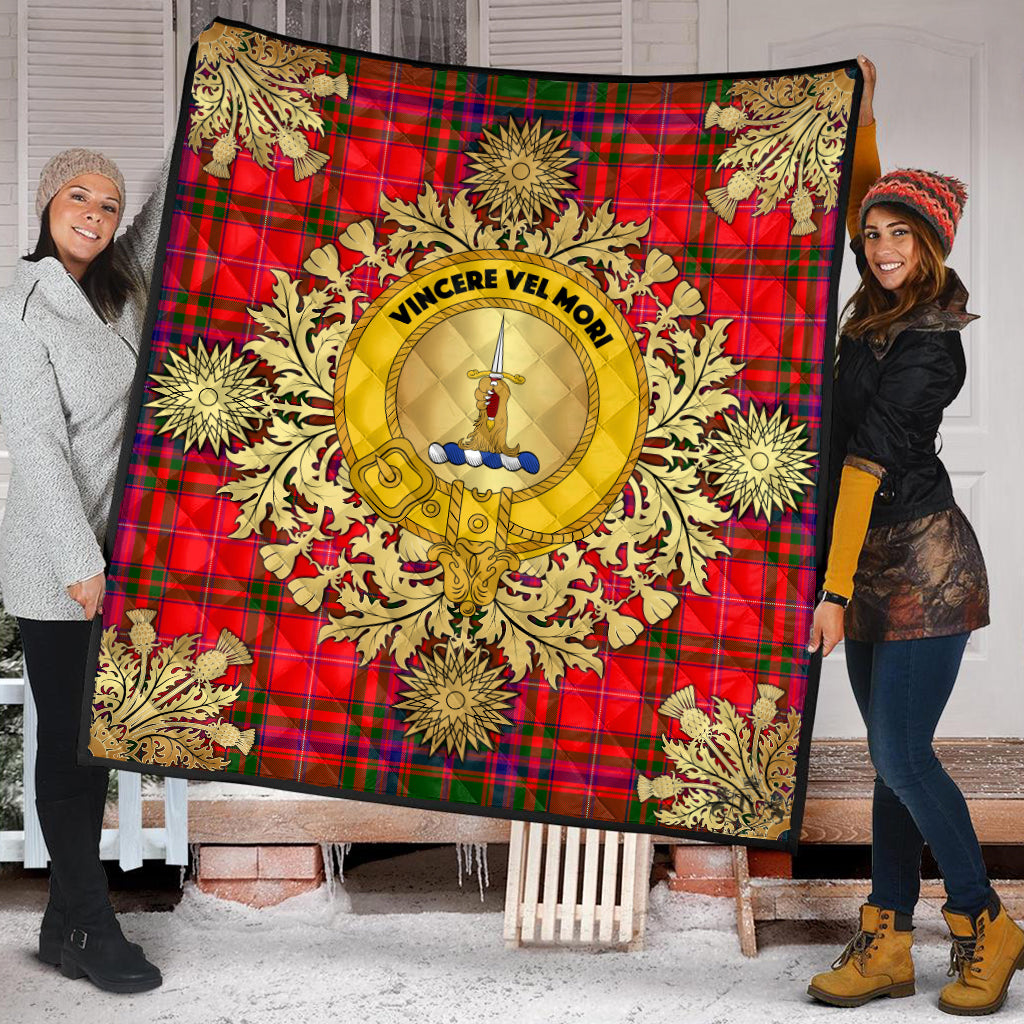 MacDowall Tartan Crest Premium Quilt - Gold Thistle Style